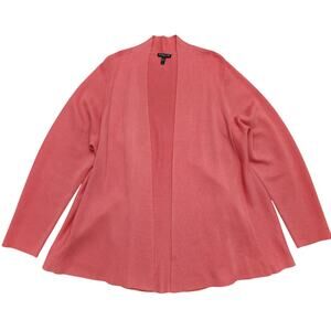 Eileen Fisher Flora Open Knit Cascade Jacket Cardigan Size 3X Silk OrganicCotton